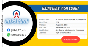 Read more about the article Rajasthan High Court Jr Judicial Asst, Jr Asst & Clerk Online Form 2022 Now